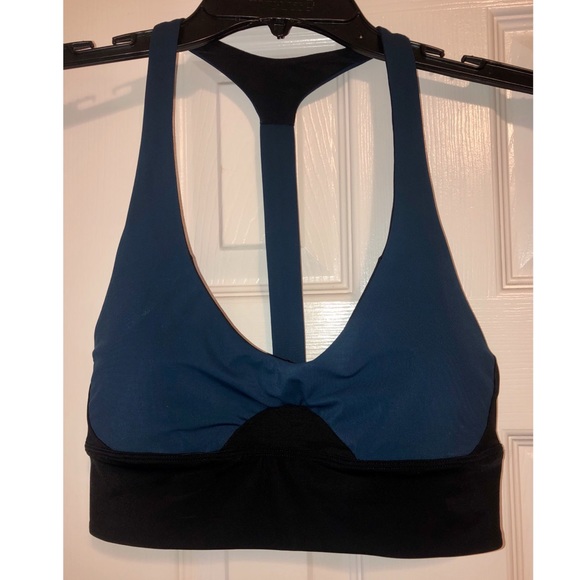 Lululemon Black, Navy and Mesh Tback Bikini Top